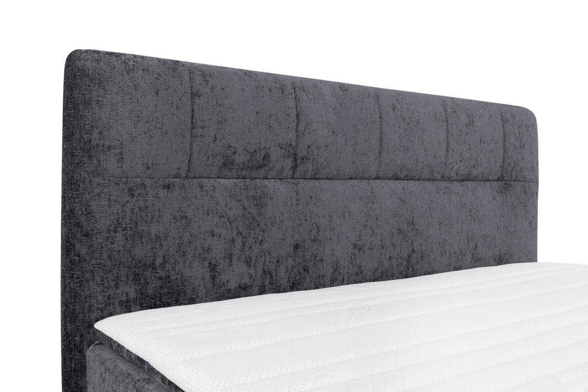 BOXSPRINGBETT 180/200 cm  in Anthrazit  - Anthrazit/Schwarz, Design, Textil/Metall (180/200cm) - Esposa