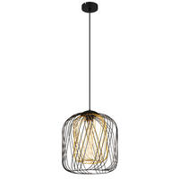 HÄNGLAMPA DICHTI 35/150 cm  - svart/guldfärgad, Basics, metall/plast (35/150cm) - Globo