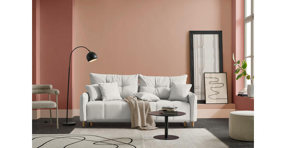 SCHLAFSOFA  in Chenille Creme  - Buchefarben/Creme, Design, Holz/Textil (217/97/101cm) - Carryhome