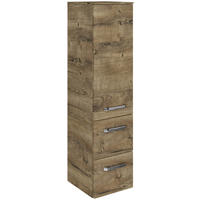 MIDISCHRANK 30/121/33 cm  - Eiche dunkel/Chromfarben, MODERN, Glas/Holzwerkstoff (30/121/33cm) - Sadena