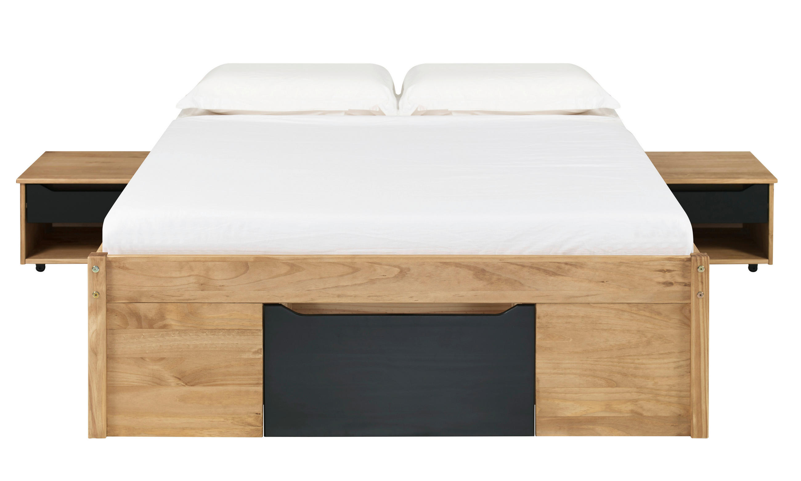 STAURAUMBETT 90/200 cm  in Naturfarben, Schwarz  - Schwarz/Naturfarben, MODERN, Holz/Holzwerkstoff (90/200cm) - MID.YOU