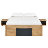 STAURAUMBETT 90/200 cm  in Naturfarben, Schwarz  - Schwarz/Naturfarben, MODERN, Holz/Holzwerkstoff (90/200cm) - MID.YOU