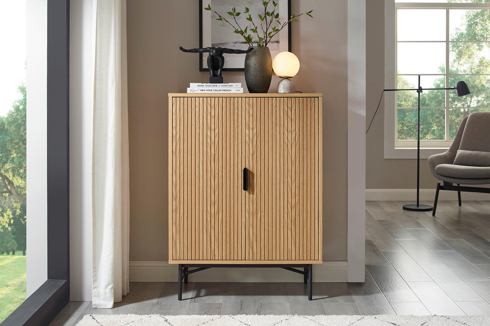 KOMMODE  in 80/110/40 cm  - Eichefarben/Schwarz, Design, Holz/Holzwerkstoff (80/110/40cm) - Livetastic