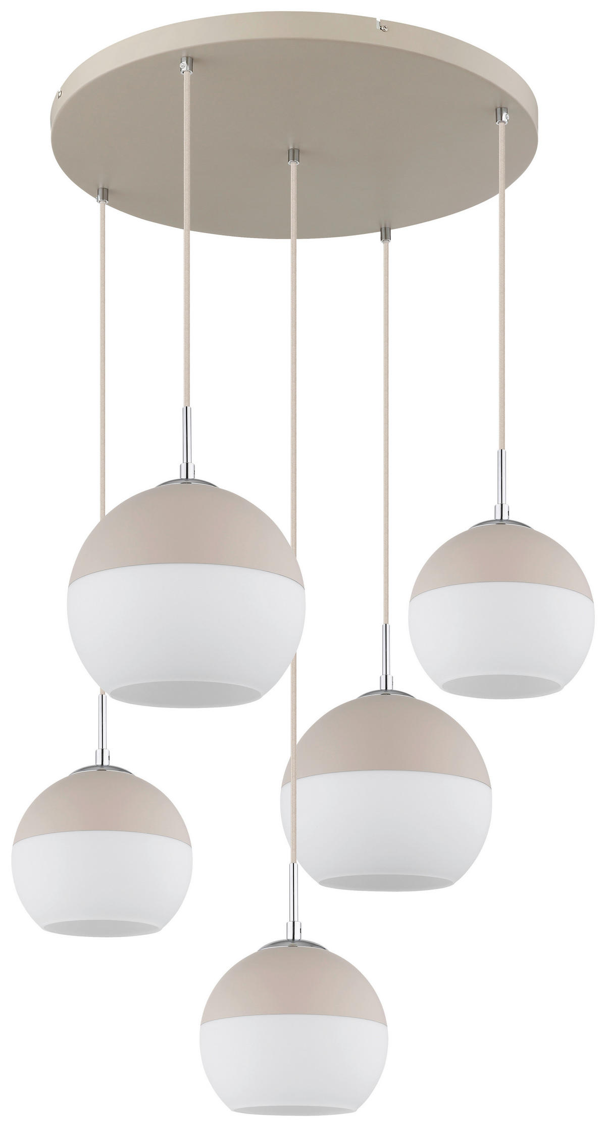 HÄNGELEUCHTE 75/120 cm   - Sandfarben/Chromfarben, Trend, Glas/Metall (75/120cm) - Collet's Monde