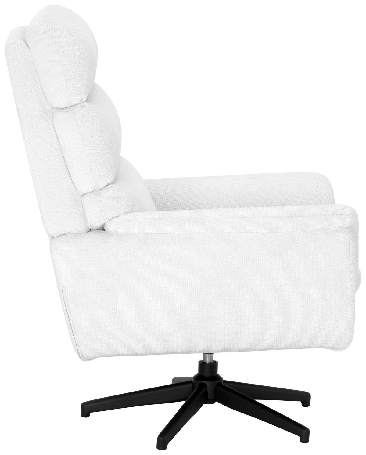 SESSEL in Webstoff Weiß  - Schwarz/Weiß, KONVENTIONELL, Textil/Metall (76/103/89cm) - Livetastic