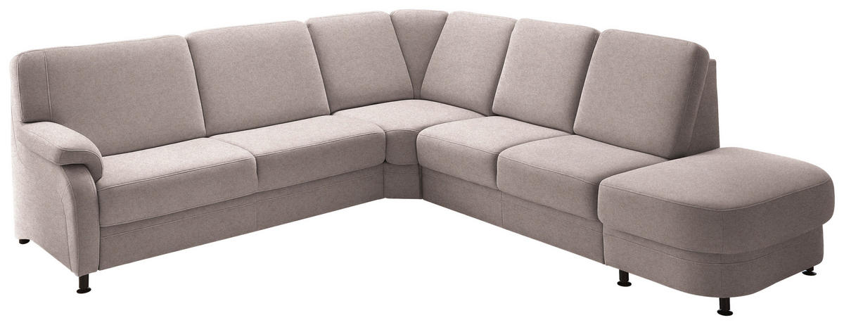 ECKSOFA  in Flachgewebe Rosa  269/287 cm  - Schwarz/Rosa, KONVENTIONELL, Textil/Metall (269/287cm) - Beldomo System