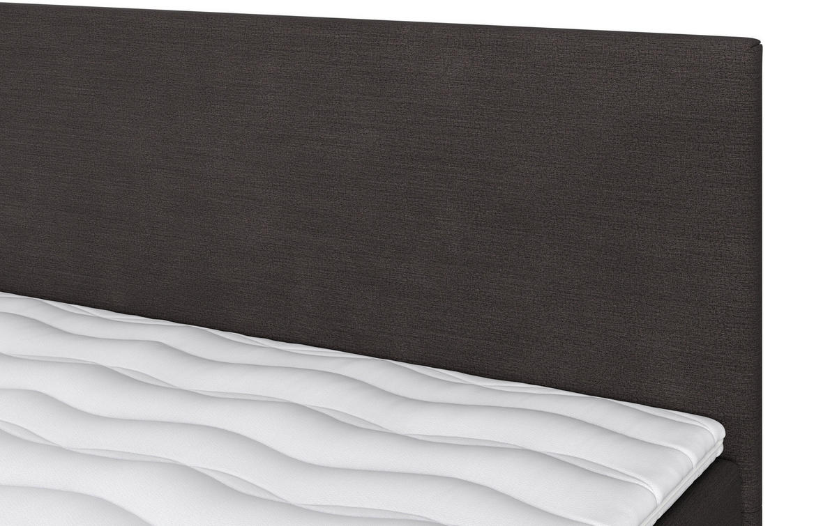 BOXBETT 160/200 cm  in Dunkelbraun  - Dunkelbraun/Schwarz, Modern, Holzwerkstoff/Textil (160/200cm) - MID.YOU
