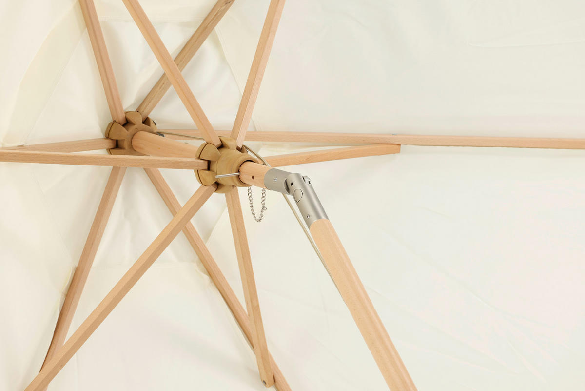 SONNENSCHIRM  250/232 cm  - Weiß, KONVENTIONELL (250/232cm) - Gardenson