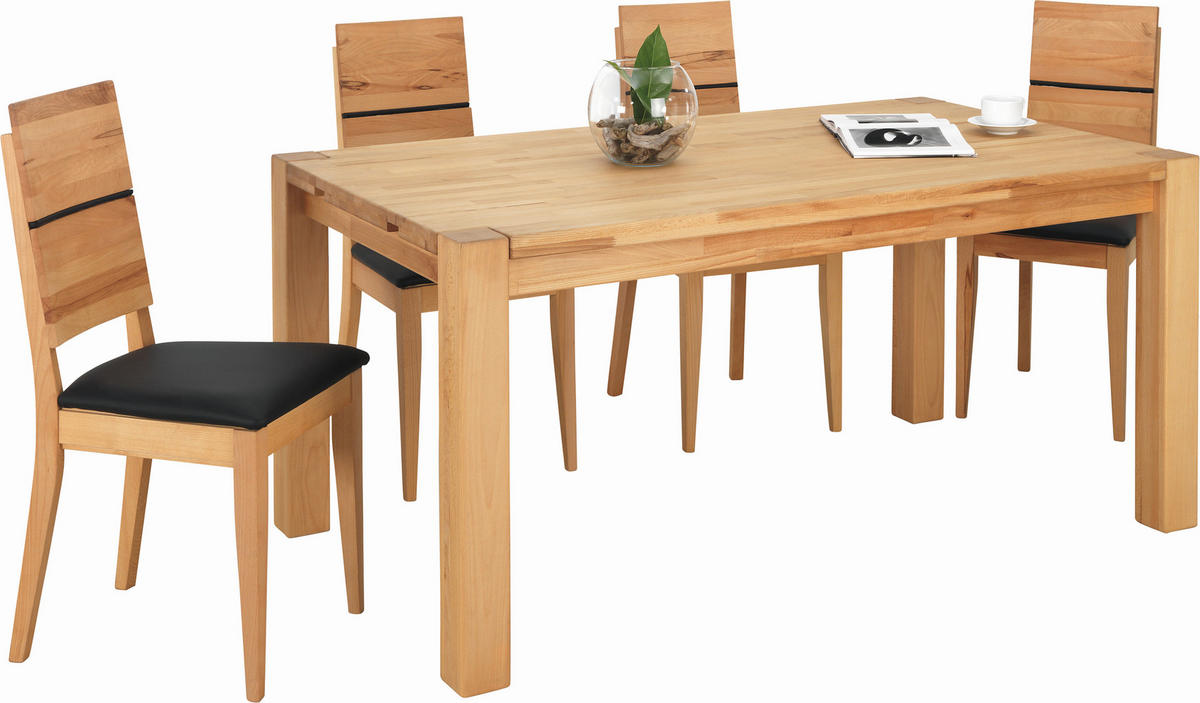 ESSTISCH Kernbuche massiv rechteckig Buchefarben  - Buchefarben, KONVENTIONELL, Holz (160-240/90/76cm) - Linea Natura