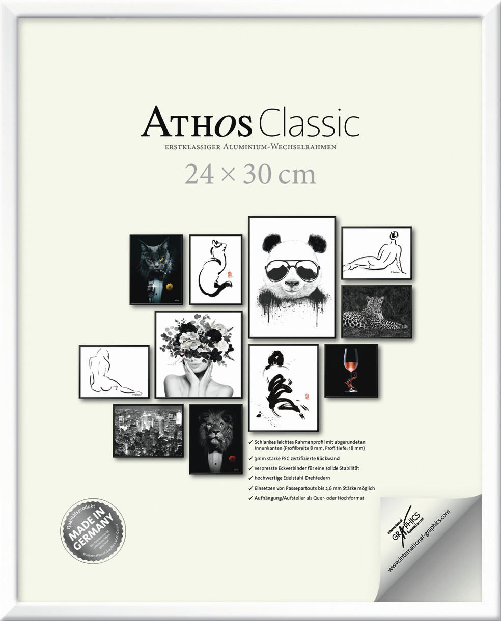 XXXLutz Bilderrahmen Athos Classic+ Weiß Hochglanz 24x30x1.8 cm