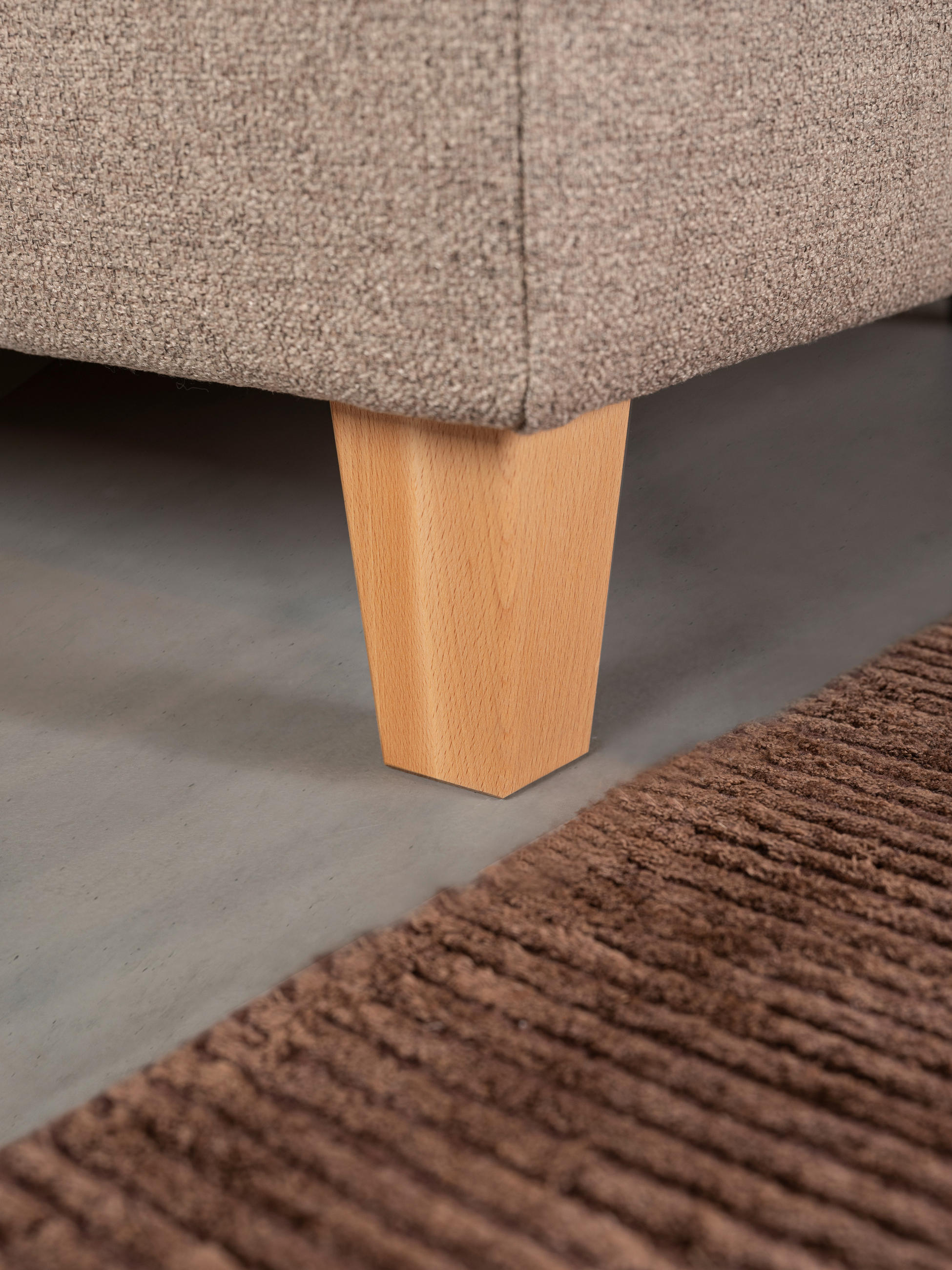 POLSTERBETT Matratze, Lattenrost, Bettkasten Buchefarben, Hellbraun 180/200 cm  - Hellbraun/Buchefarben, Design, Holz/Textil (180/200cm) - Valnatura