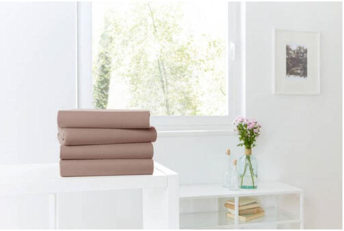 SPANNLEINTUCH 120/200 cm Jersey  - Dunkelbraun, Basics, Textil (120/200cm)