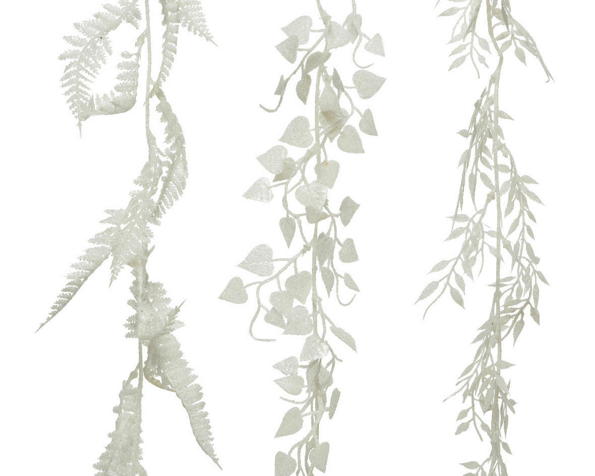 GIRLANDA - bela, Basics, umetna masa (40,00/30,00/36,00cm) - X-Mas