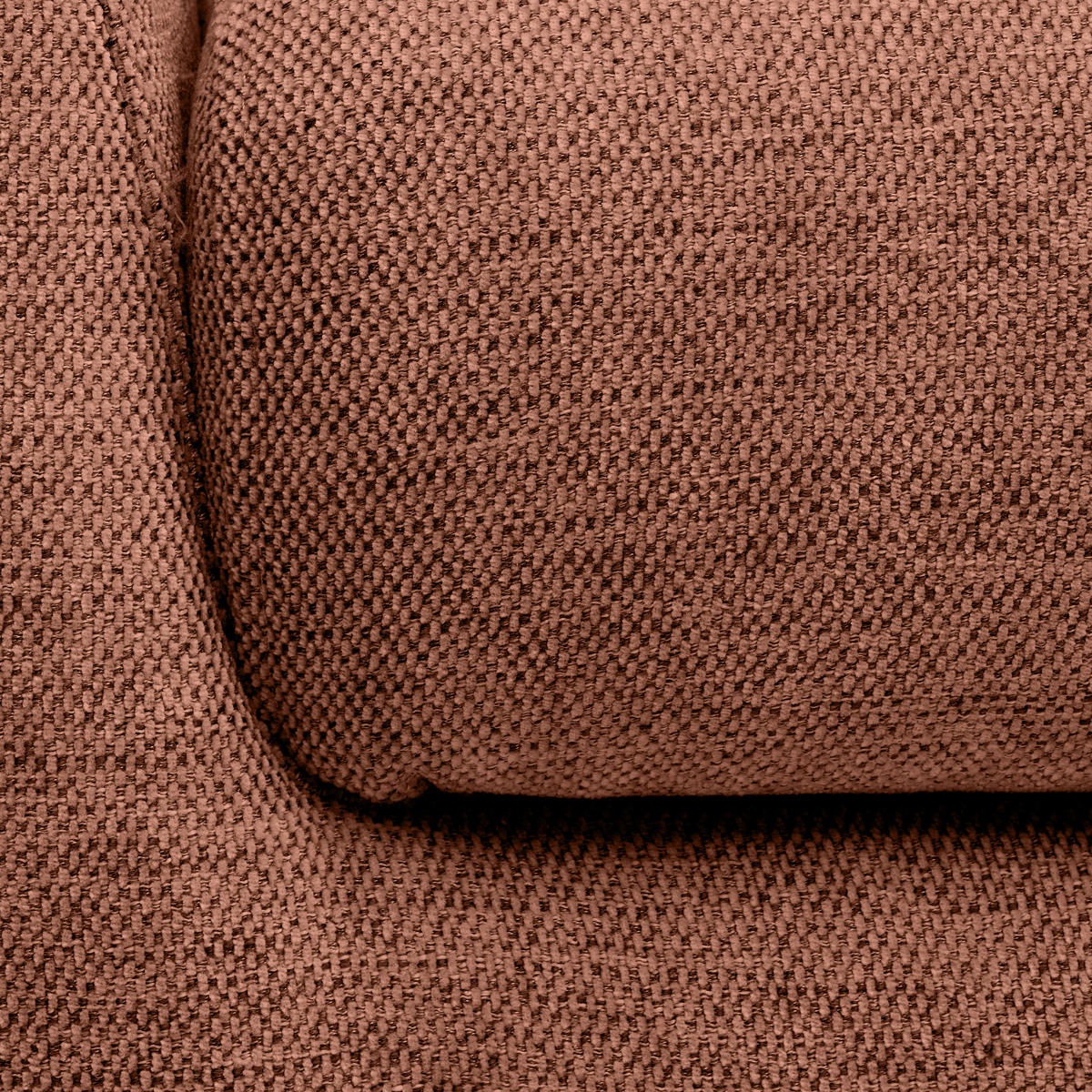 ECKSOFA inkl. Funktionen Terracotta Webstoff Rückenkissen, Bettkasten, Schlaffunktion, Rücken echt  - Wengefarben/Terracotta, Design, Holz/Textil (314/211cm) - Stylife