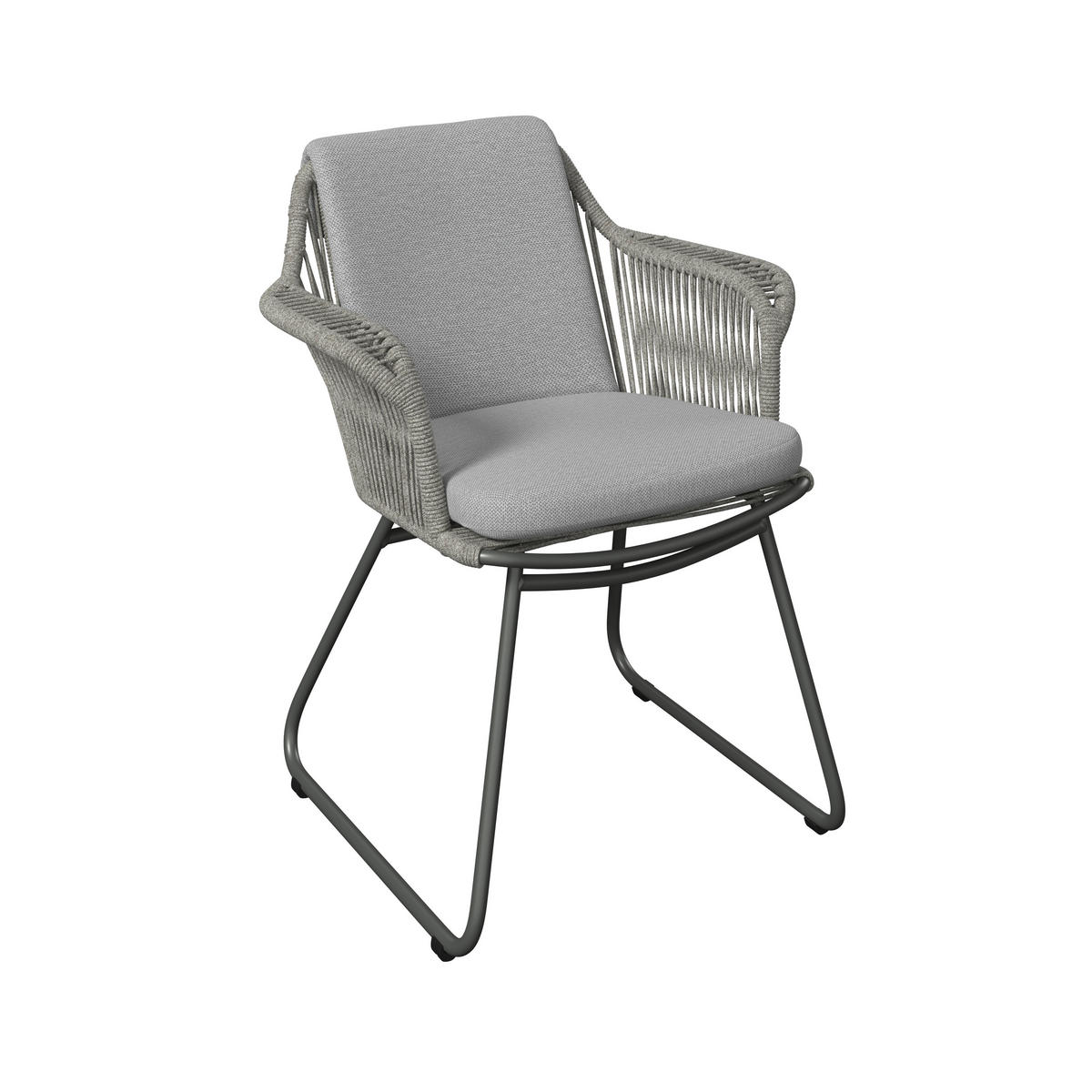 GARTENSESSEL Aluminium Hellgrau, Dunkelgrau  - Dunkelgrau/Hellgrau, MODERN, Textil/Metall (63/83/67cm) - Amatio