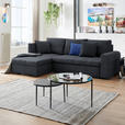 ECKSOFA inkl.Funktionen Dunkelgrau Webstoff  - Dunkelgrau/Schwarz, Design, Kunststoff/Textil (158/238cm) - Xora