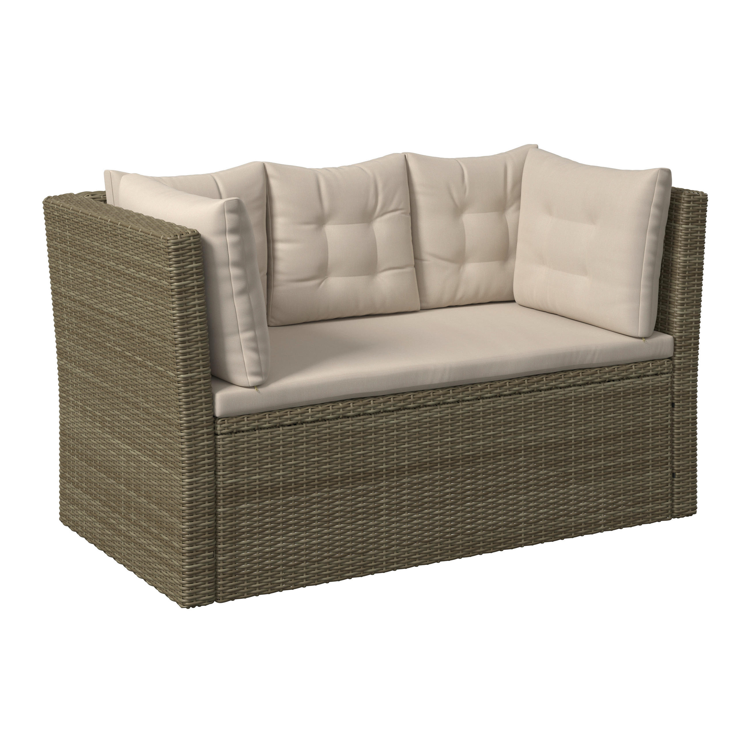 GARTENBANK 160/80/85 cm  in Grau, Beige  - Beige/Schwarz, MODERN, Kunststoff/Textil (160/80/85cm) - Ambia Garden