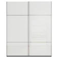 SCHWEBETÜRENSCHRANK 162/223/68 cm 2-türig Schwarz, Weiß  - Chromfarben/Schwarz, KONVENTIONELL, Glas/Holzwerkstoff (162/223/68cm) - Novel