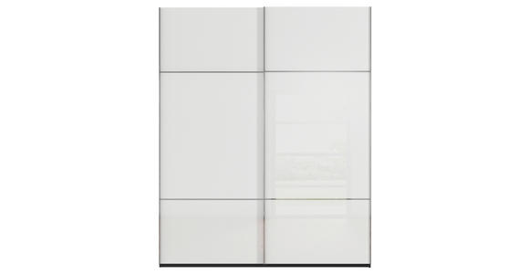 SCHWEBETÜRENSCHRANK 162/223/68 cm 2-türig Schwarz, Weiß - Chromfarben/Schwarz, KONVENTIONELL, Glas/Holzwerkstoff (162/223/68cm) - Novel