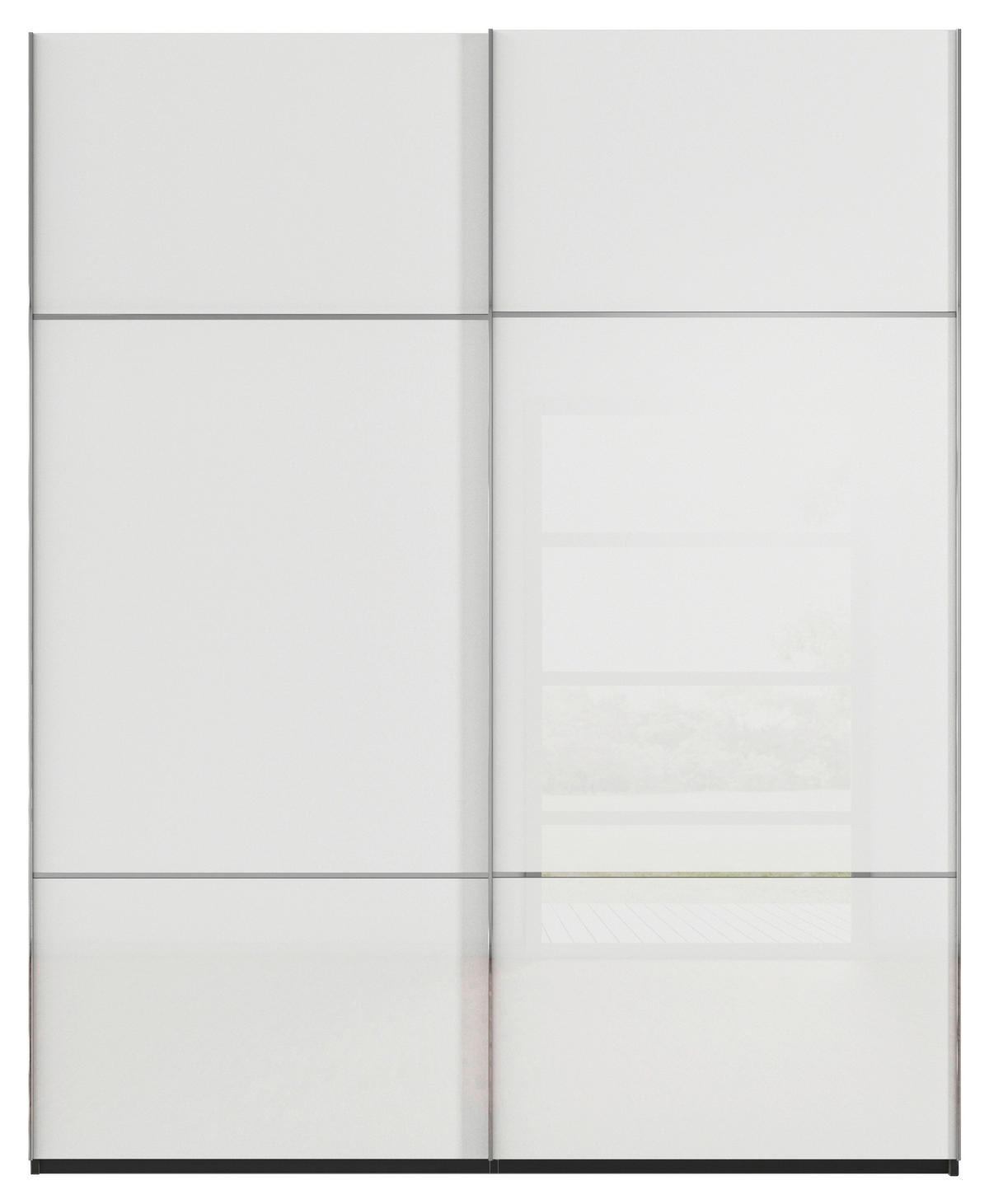 SCHWEBETÜRENSCHRANK in Schwarz, Weiss  - Chromfarben/Weiss, Konventionell, Glas/Holzwerkstoff (162/223/68cm) - Novel