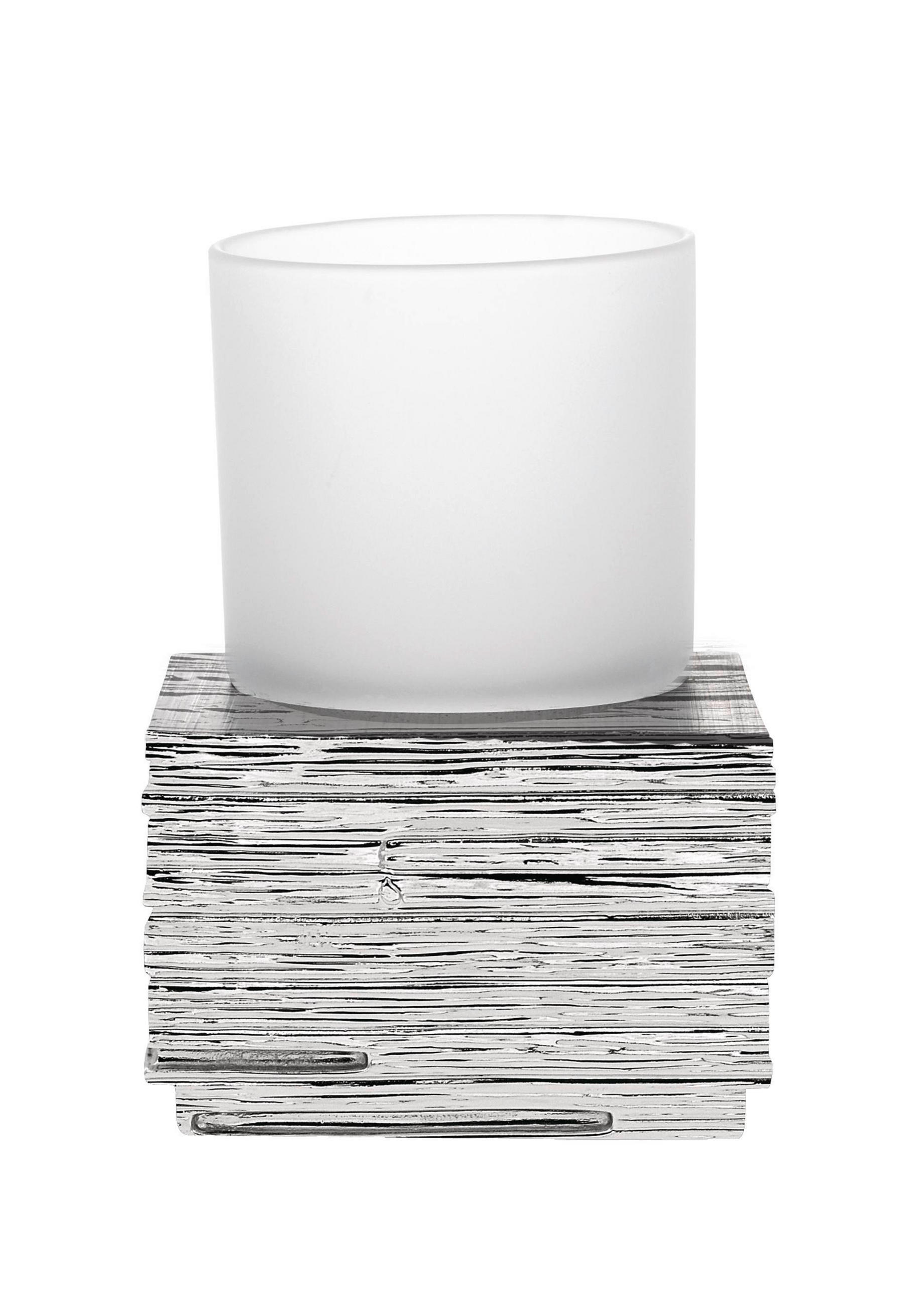 POHÁR NA ZUBNÉ KEFKY chrómová - chrómová, Basics, plast/sklo (8/11,5/8cm) - Sadena