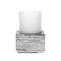 POHÁR NA ZUBNÉ KEFKY chrómová - chrómová, Basics, plast/sklo (8/11,5/8cm) - Sadena