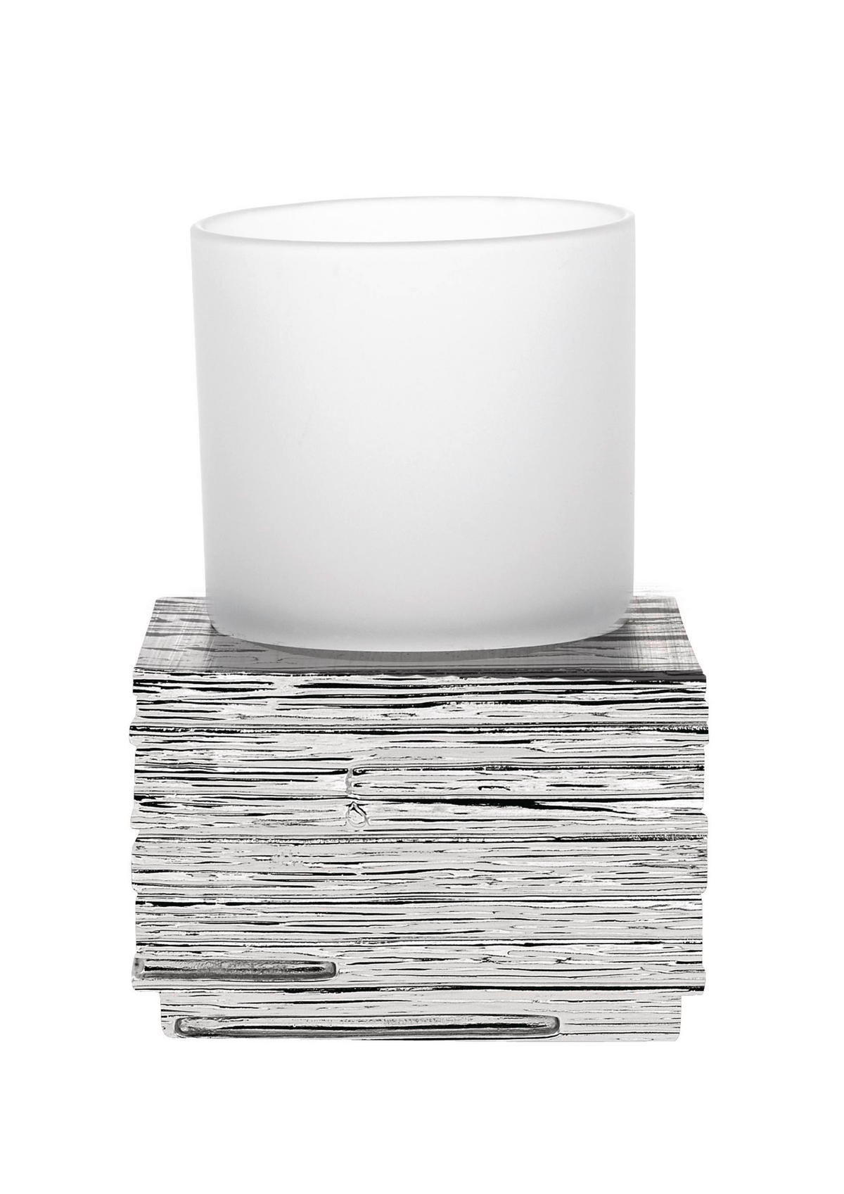 POHÁR NA ZUBNÉ KEFKY chrómová - chrómová, Basics, plast/sklo (8/11,5/8cm) - Sadena