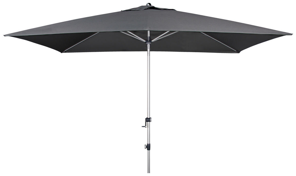 SONNENSCHIRM 300x200 cm Anthrazit  - Anthrazit/Alufarben, KONVENTIONELL, Textil/Metall (300/200cm) - Doppler