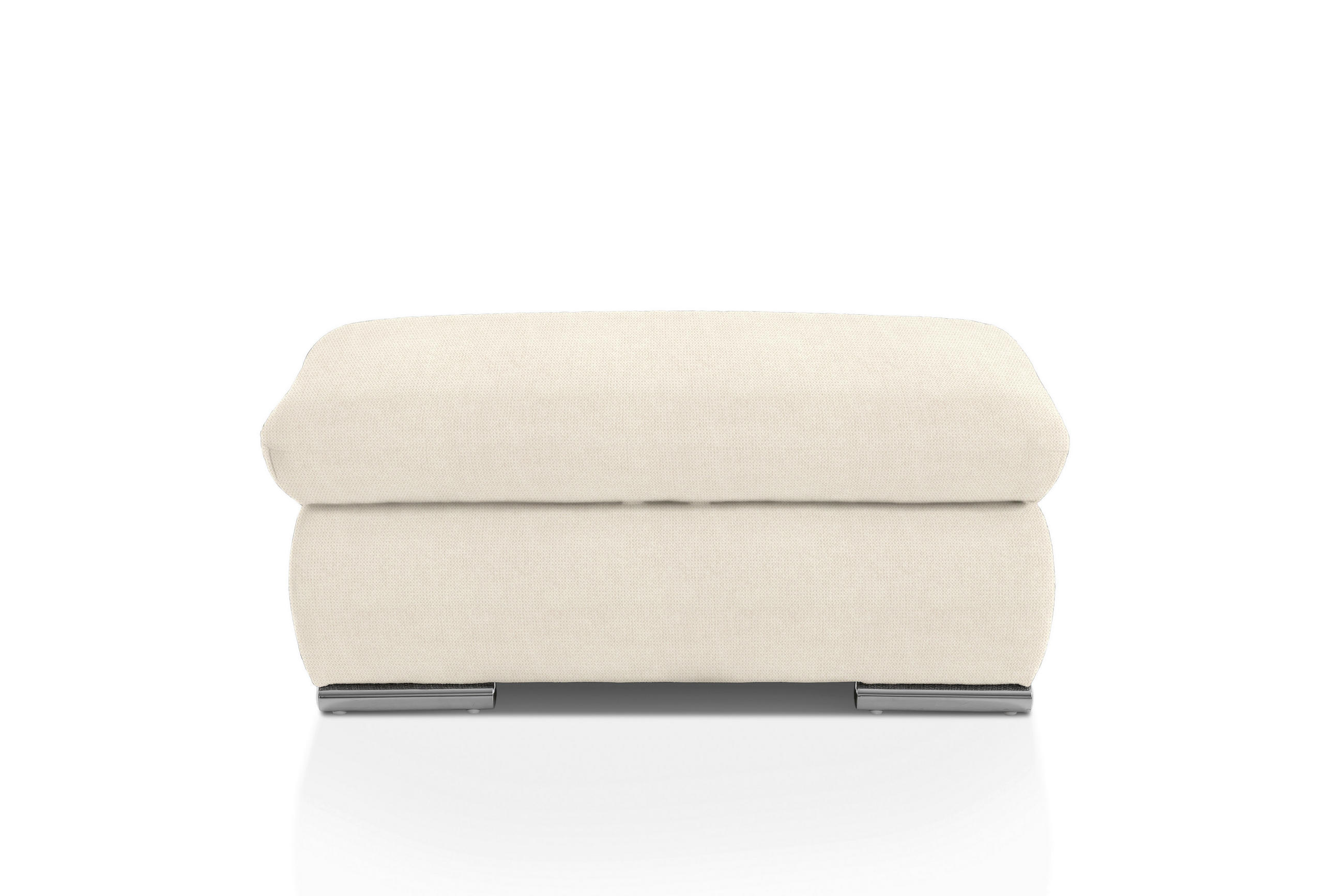 HOCKER in Textil Creme  - Chromfarben/Creme, Design, Textil/Metall (101/45/74cm) - Livetastic