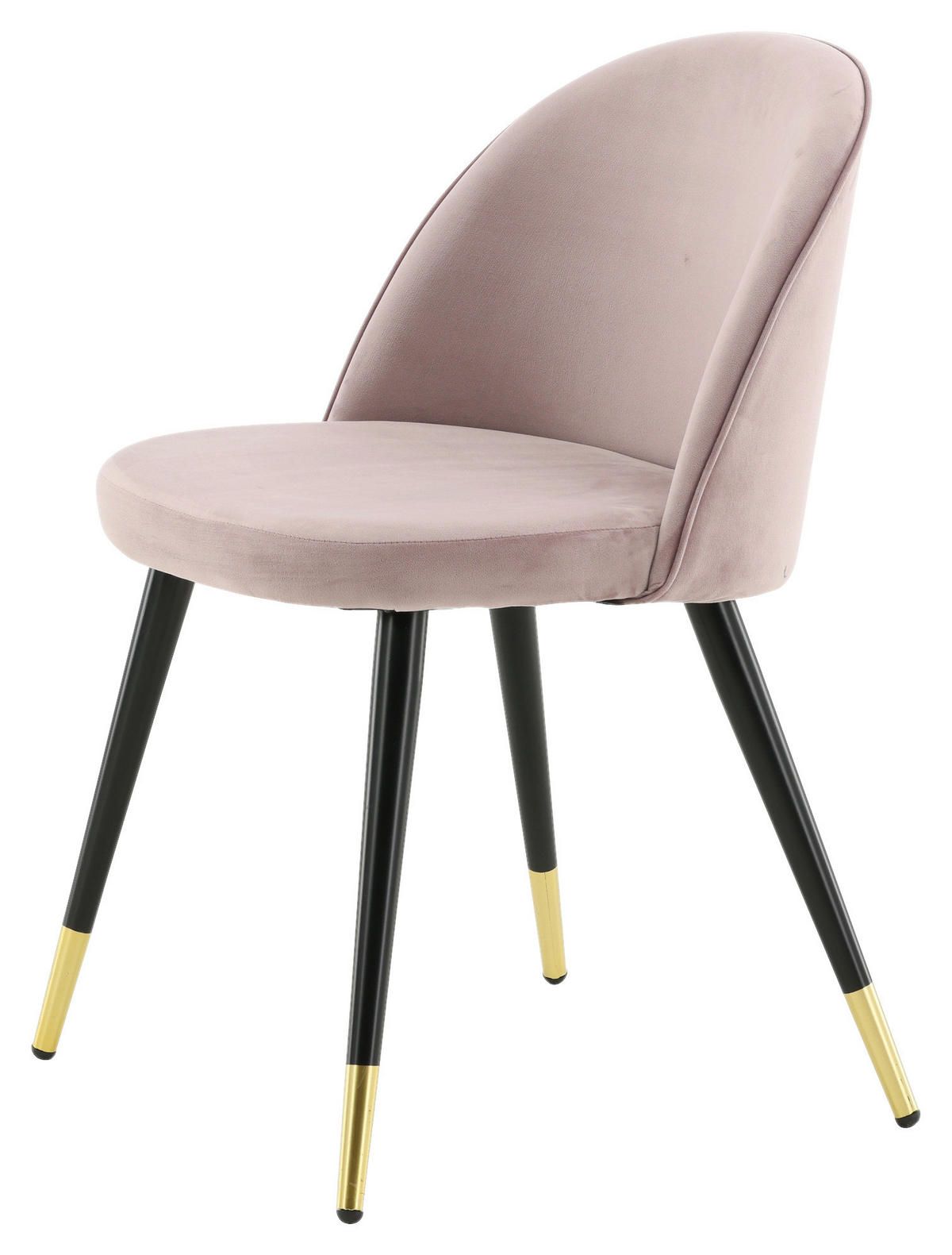 STUHL-SET 2 Stück  in Stahl Velours  - Pink/Messingfarben, Design, Textil/Metall (57/76.5/50cm) - Livetastic