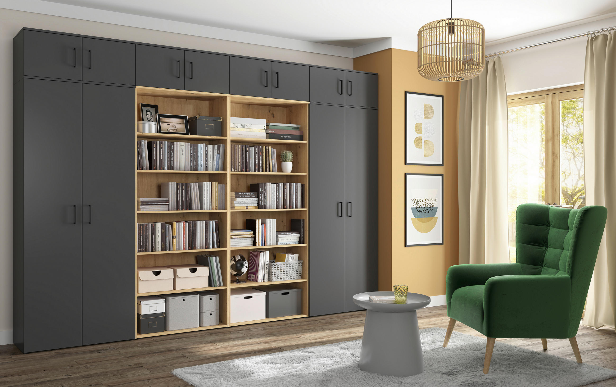 ECKKOMMODE  in 101/115/79 cm  - Anthrazit/Schwarz, MODERN, Holzwerkstoff/Kunststoff (101/115/79cm) - Carryhome