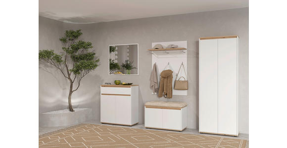 GARDEROBE  in 263,5/193/41,4 cm  - Weiß/Eiche Artisan, MODERN, Holzwerkstoff (263,5/193/41,4cm) - Carryhome