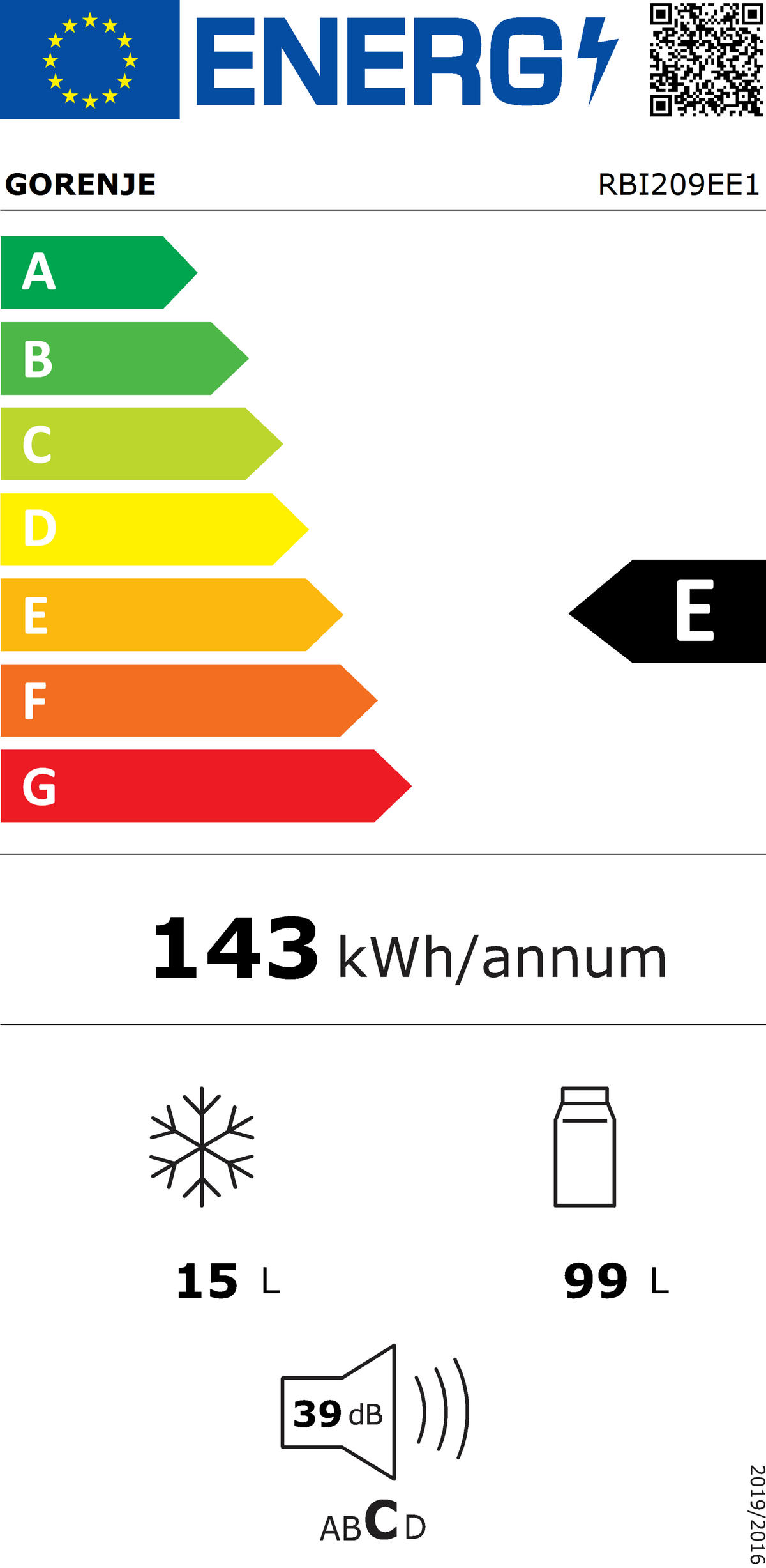 KÜHL-GEFRIER-KOMBINATION RBI209EE1  - Weiß, Basics, Metall (54/87,5/54,5cm) - Gorenje