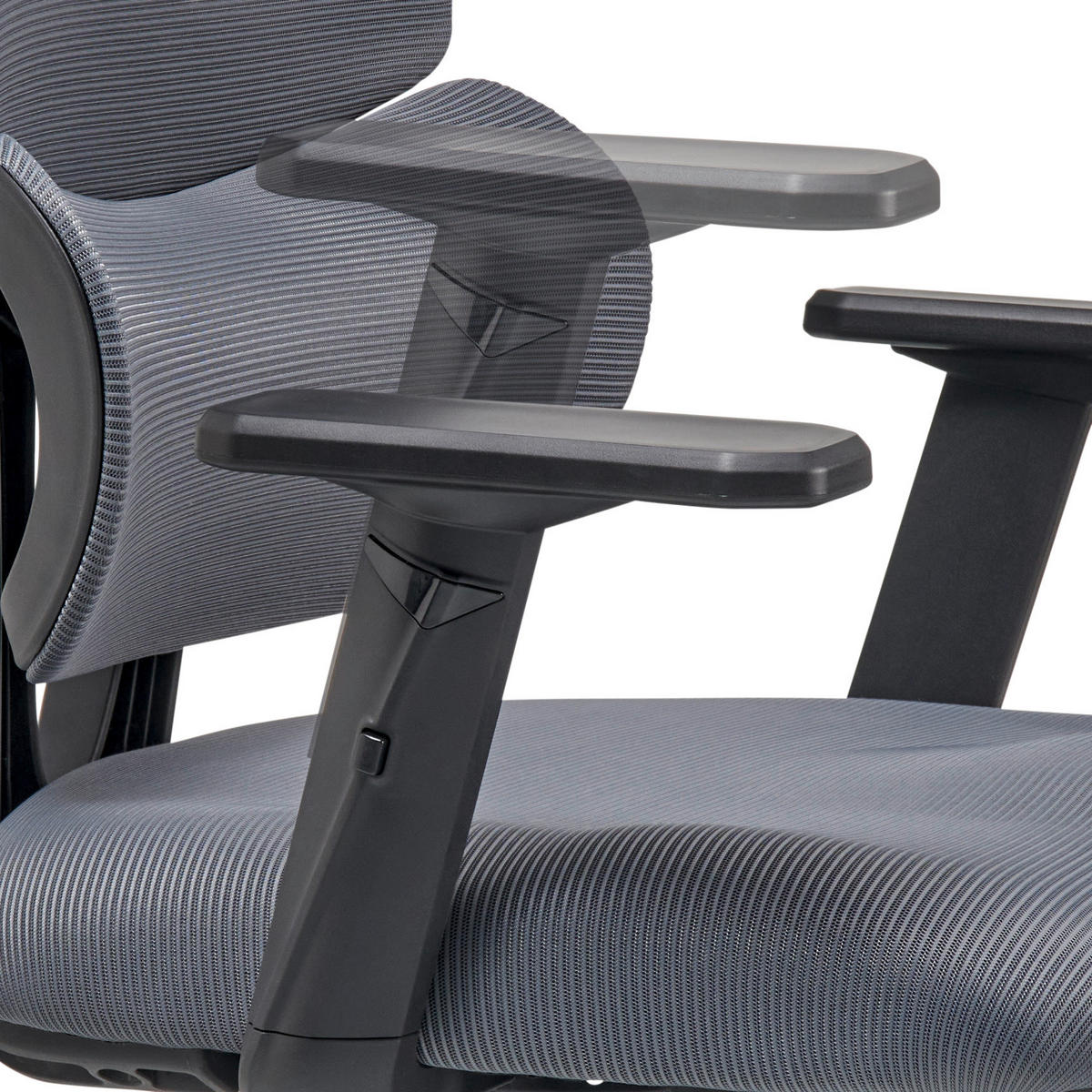 DREHSTUHL Netzbespannung Grau, Schwarz  - Schwarz/Grau, MODERN, Kunststoff/Textil (65/115-123/68cm) - Livetastic