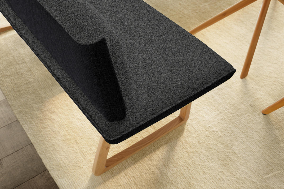 ECKBANK 237/162 cm  in Anthrazit, Schwarz  - Eichefarben/Anthrazit, Design, Holz/Textil (237/162cm) - Koinor