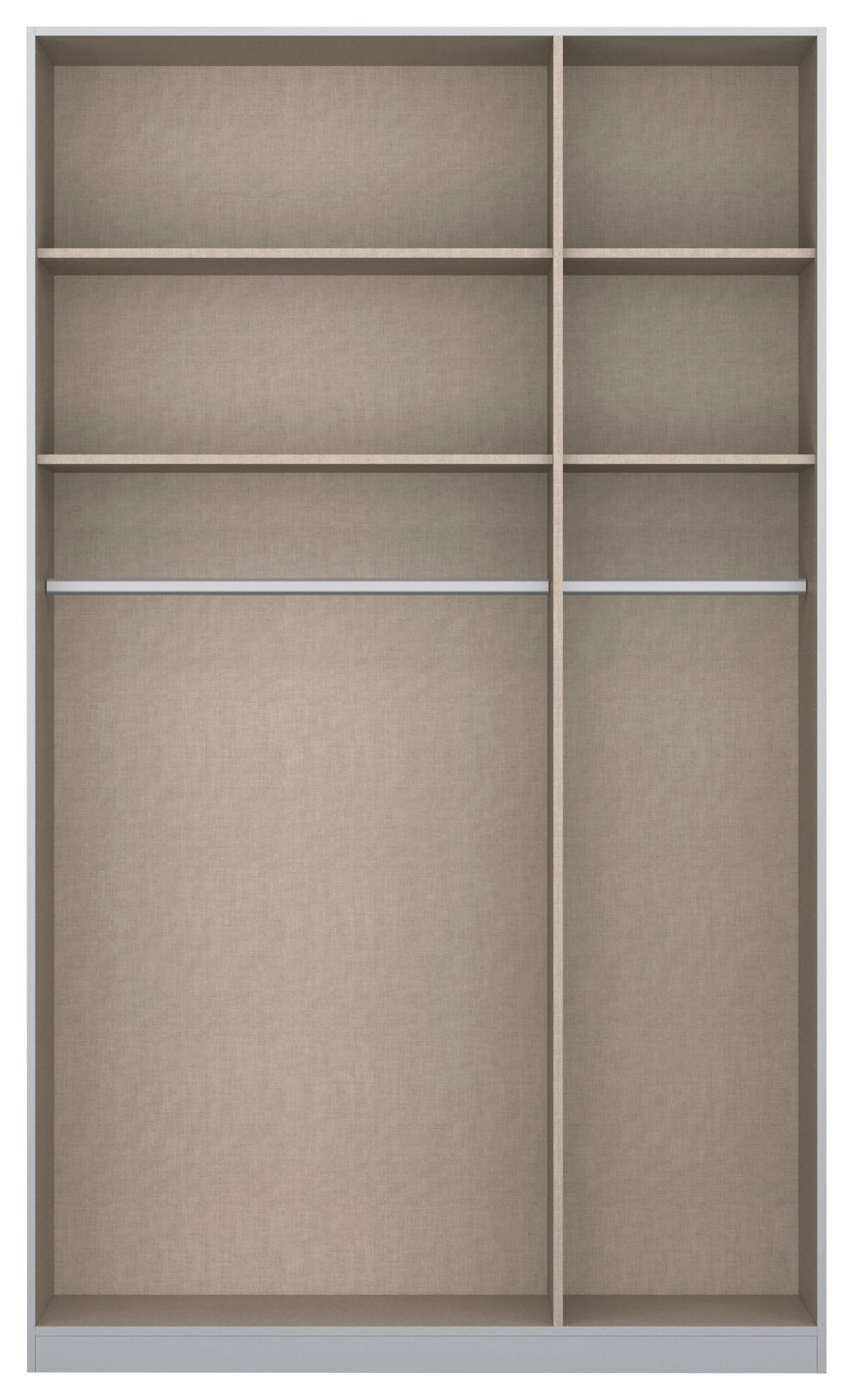 DREHTÜRENSCHRANK in Hellgrau, Silberfarben  - Silberfarben/Hellgrau, Modern, Holzwerkstoff (136/229/54cm) - Rauch Möbel