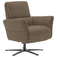 RELAXSESSEL in Leder Hellbraun  - Hellbraun/Schwarz, Design, Leder/Metall (81/118/82cm) - Schöner Wohnen