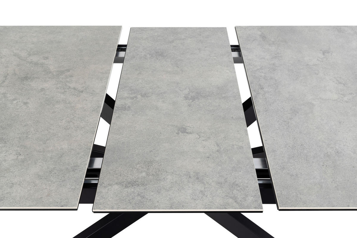 ESSTISCH in Metall, Glas, Keramik 240/100/76 cm  - Schwarz/Grau, Design, Glas/Keramik (240/100/76cm) - MID.YOU