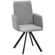 ARMLEHNSTUHL  Stoffauswahl, Typenauswahl, inklusive Armlehnen beschichtet  - Hellgrau/Schwarz, Design, Textil/Metall (52/92/60cm) - Cantus