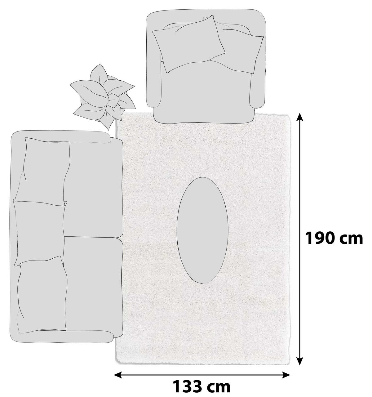 HOCHFLORTEPPICH 133/190 cm Savage Creme  - Creme, KONVENTIONELL, Textil (133/190cm) - Schöner Wohnen