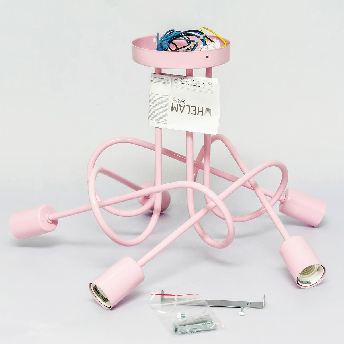 KINDERDECKENLEUCHTE OXFORD 50/50/31 cm   - Hellrosa, LIFESTYLE, Metall (50/50/31cm)