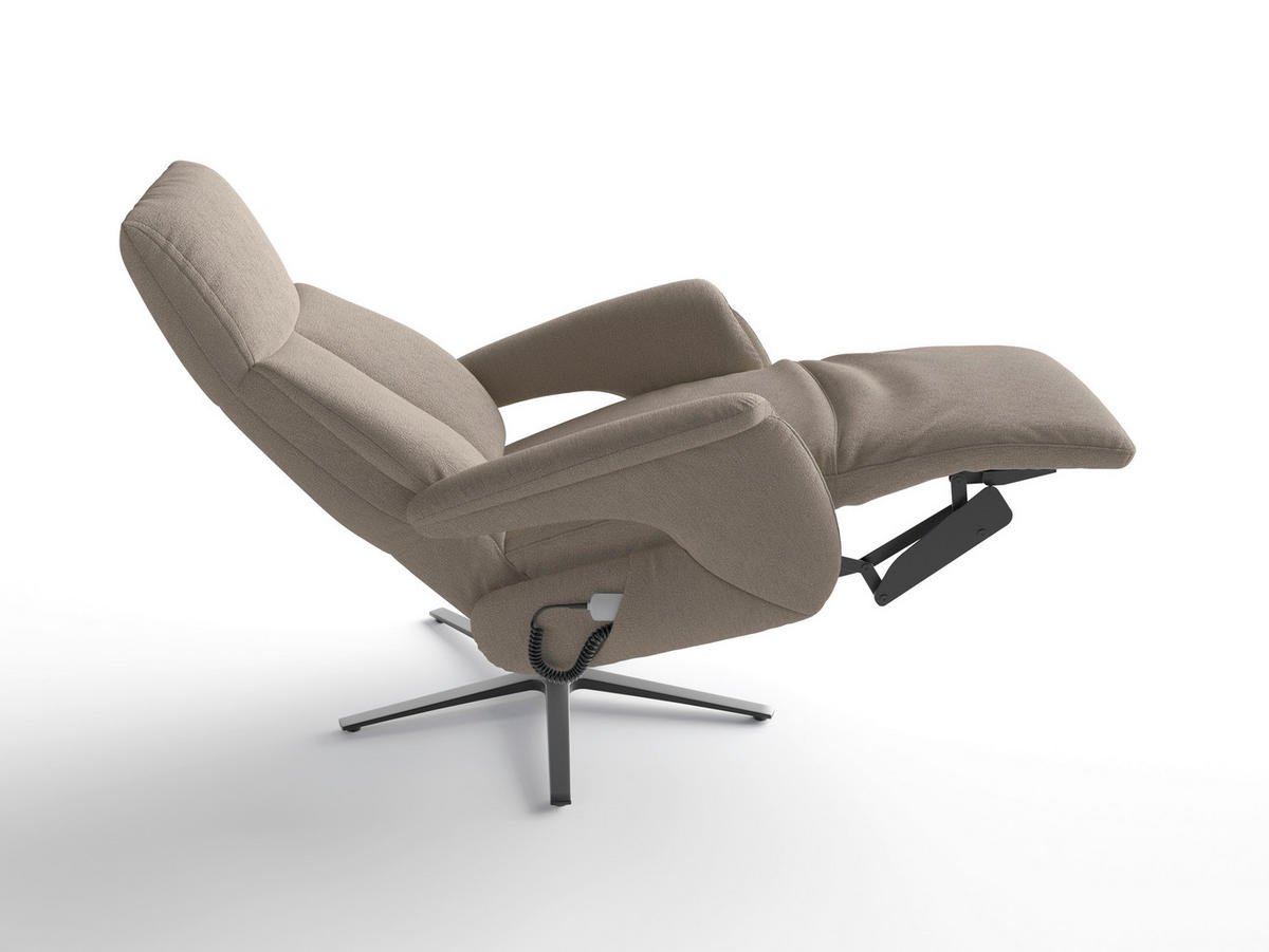 RELAXSESSEL Textil Taupe  - Taupe/Schwarz, Basics, Textil/Metall (75/110/85cm) - Sit & More