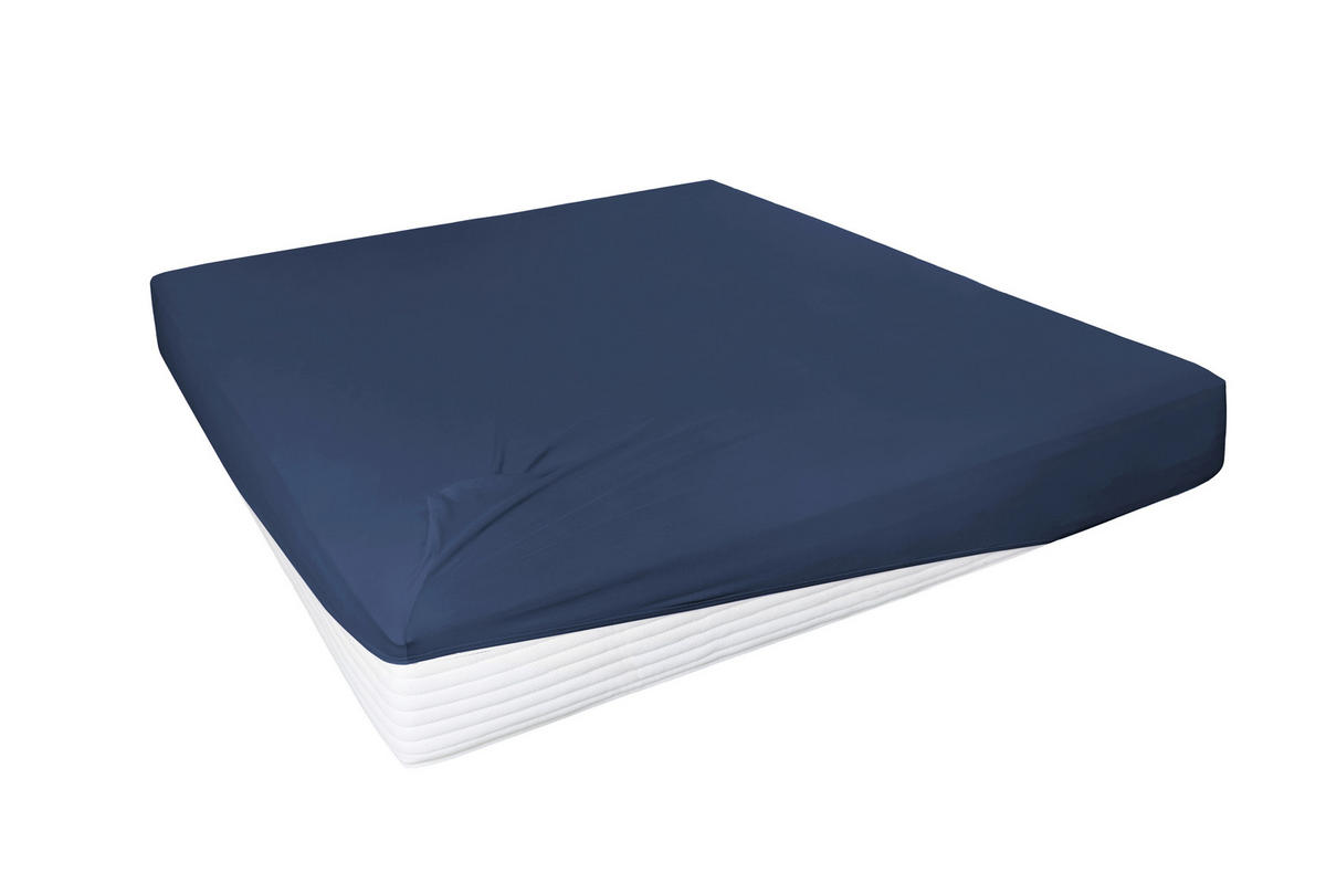 SPANNLEINTUCH 100/200 cm Jersey  - Dunkelblau, Basics, Textil (100/200cm)