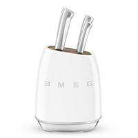 BLOK ZA NOŽEVE  7-dijelni  50 `Style  - bijela visoki sjaj, Basics, drvo/metal (13/23/19cm) - SMEG