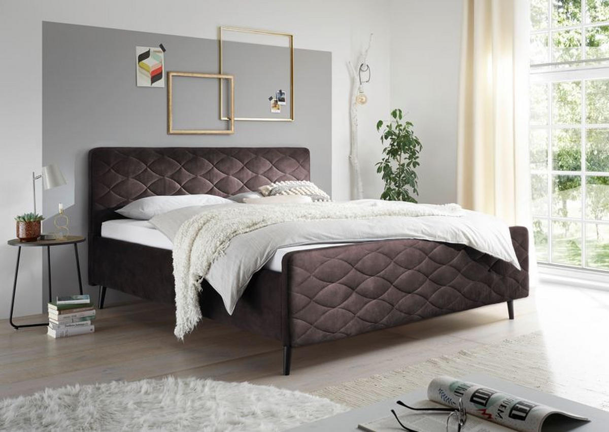 ČALOUNĚNÁ POSTEL, 180/200 cm, tmavě šedá - tmavě šedá, Basics, dřevo/kompozitní dřevo (180/200cm) - MID.YOU