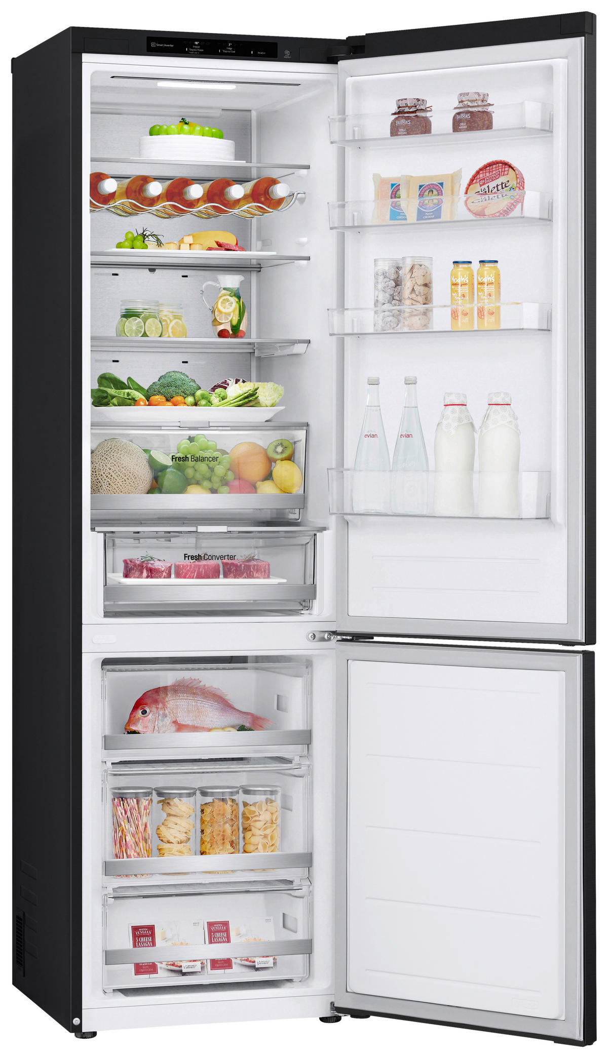 KÜHL-GEFRIER-KOMBINATION GBV7280AEV  - Schwarz, Basics, Glas/Kunststoff (59.5/203/67.5cm) - LG