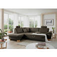 ECKSOFA in Mikrofaser Fango  - Wildeiche/Fango, KONVENTIONELL, Holz/Textil (236/286cm) - Voleo