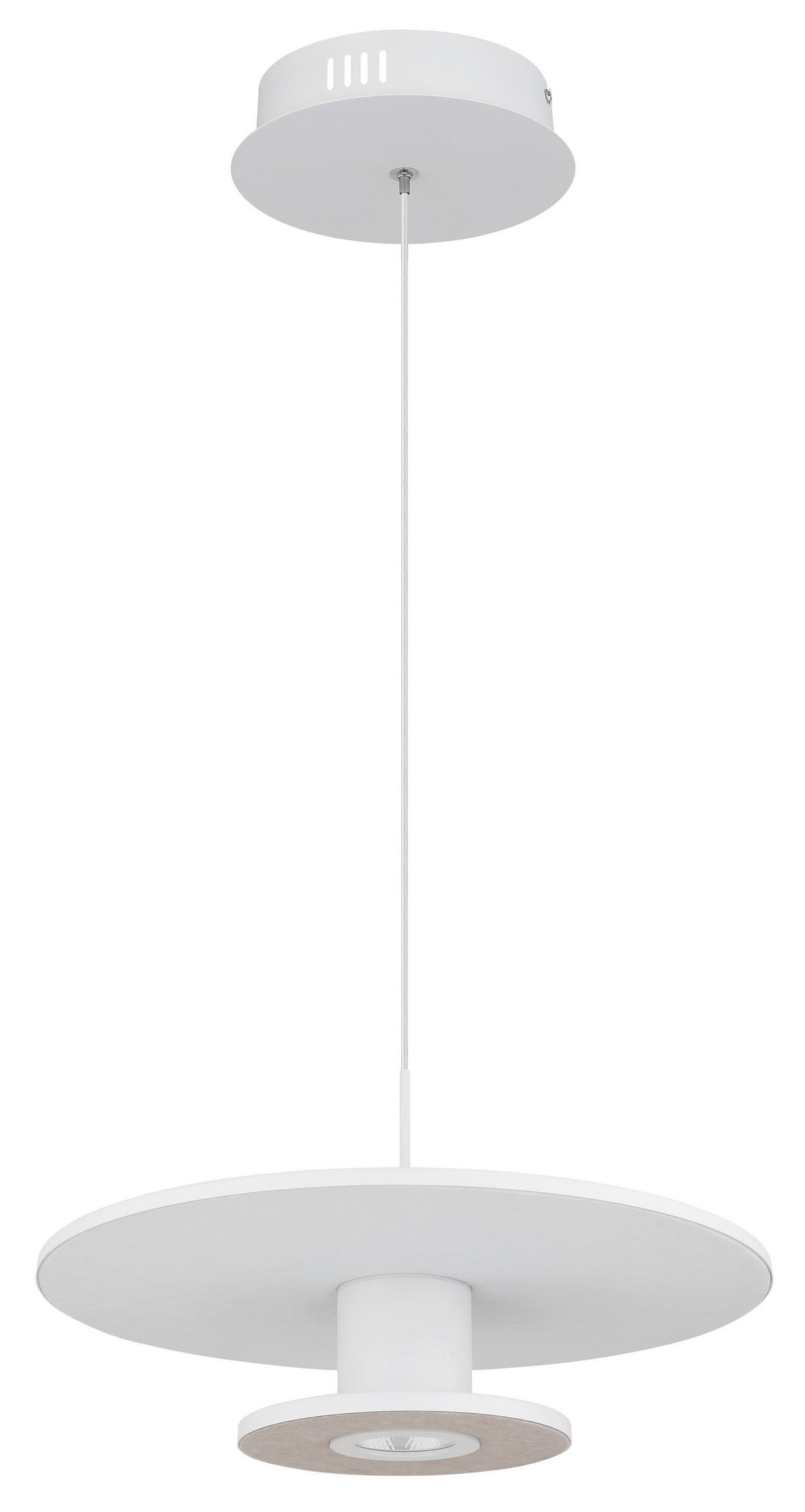 ZÁVĚSNÉ LED SVÍTIDLO, 38/150 cm  - bílá/světle šedá, Basics, kov/textil (38/150cm) - Globo