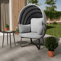 GARTENMUSCHEL 100/152/90 cm  - Grau, MODERN, Kunststoff/Textil (100/152/90cm) - Ambia Garden