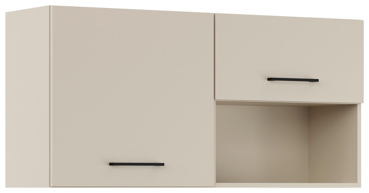 KÜCHENOBERSCHRANK 120/57,9/35,6 cm  in Hellgrau  - Hellgrau/Schwarz, Basics, Holzwerkstoff/Metall (120/57,9/35,6cm) - Impuls